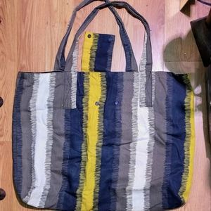 Large Striped Canvas Bag (unbranded)
